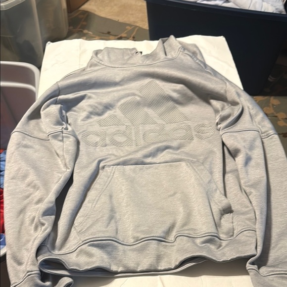 adidas Other - Adidas Gray Crewneck Sweater with Ribbed Cuffs